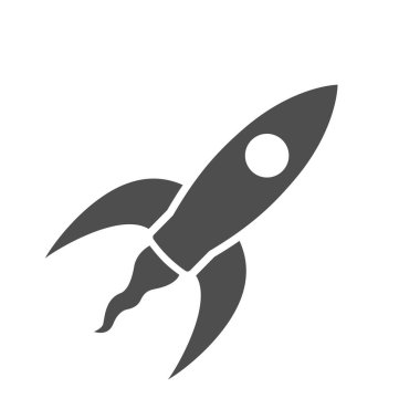 Uçan roketin gri sembolü