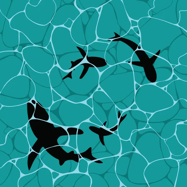 Quatre Silhouettes Requins Vue Dessus Illustrations De Stock Libres De Droits