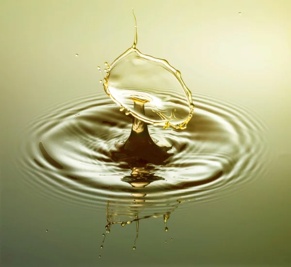 Topniejącego złoty kielich--Krople wody — Zdjęcie stockowe