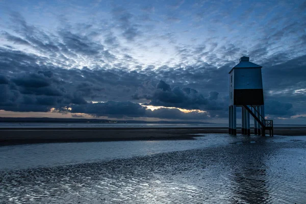 Burnham Auf Dem Sea Low Level Leuchtturm Bei Sonnenuntergang — Stockfoto