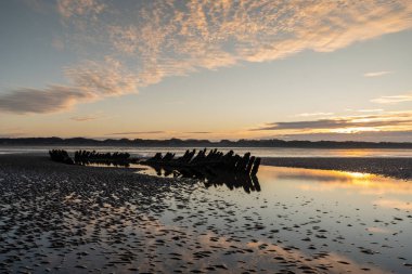 Sunrise at the shipwreck of the SS Nornen, Burnham on Sea, Somerset