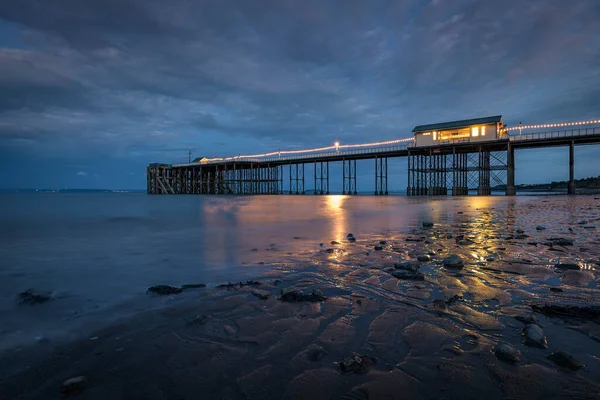 Penarth Móló Naplementekor — Stock Fotó