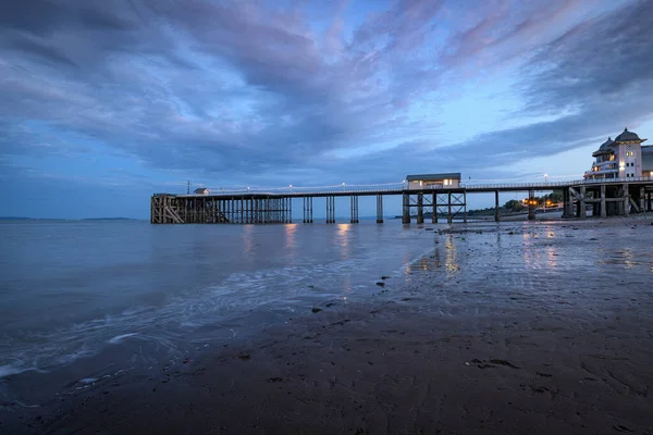 Penarth Móló Naplementekor — Stock Fotó