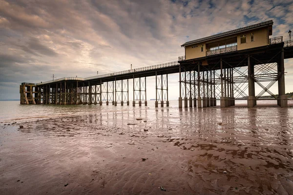 Penarth Pier Wales Napnyugta Előtt — Stock Fotó