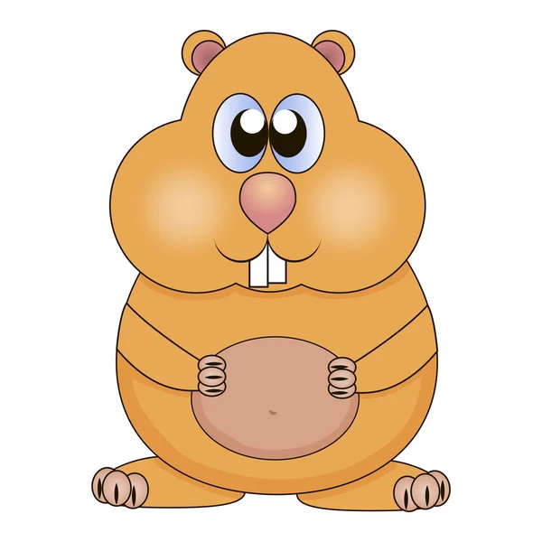 Adorable hamster dessin animé — Image vectorielle