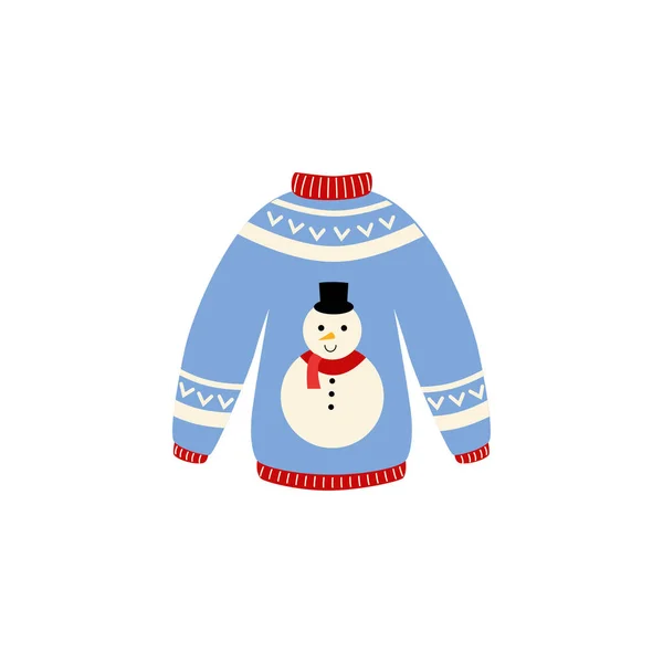 Tradicional fea navidad suéter vector ilustración aislado sobre fondo blanco. — Vector de stock