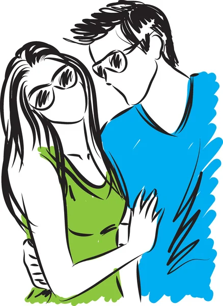 Paar mit Sonnenbrille — Stockvektor