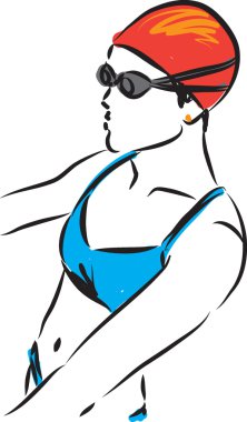 yüzücü kadın illüstrasyon yaşam tarzı