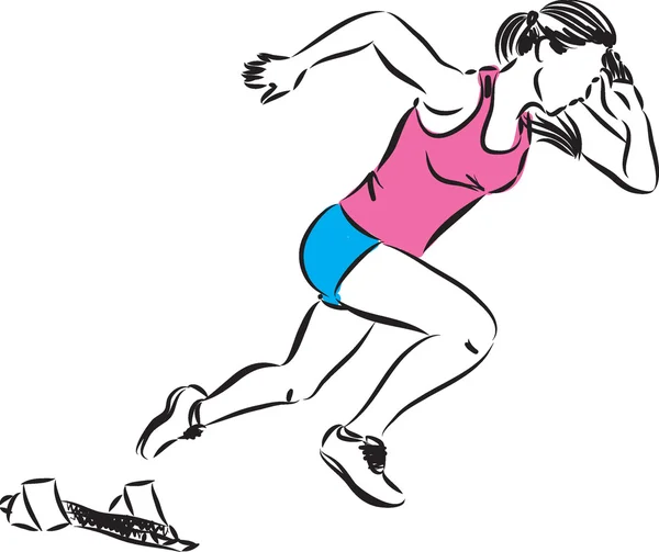Mujeres corriendo ilustración — Vector de stock