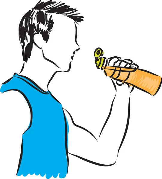 Fitness man drinking illustration — Stock Vector