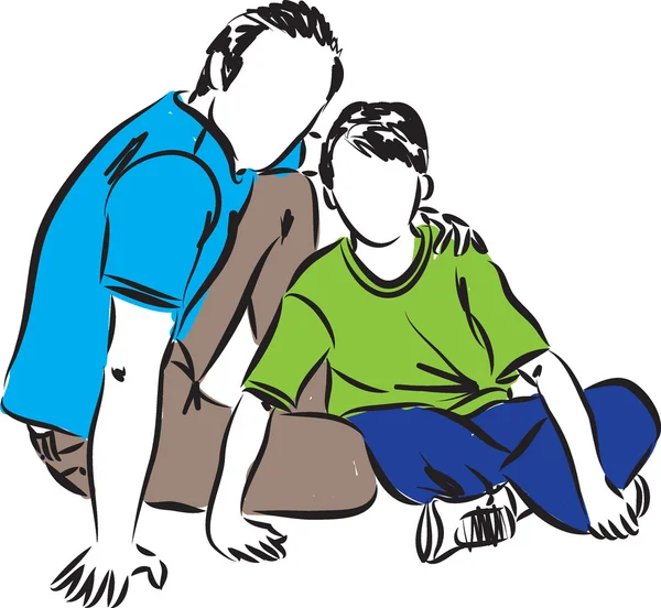 Ilustração pai e filho — Vetor de Stock