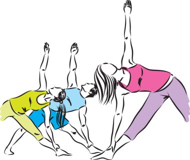 İnsanlar spor zen illüstrasyon çalışma