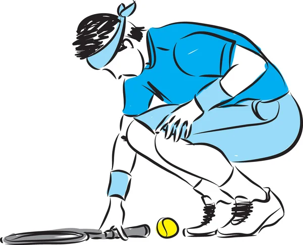 Illustration zum Tennisspieler — Stockvektor