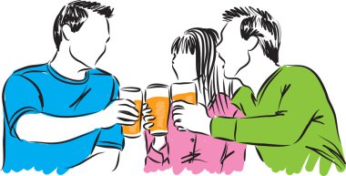  bira illüstrasyon içme arkadaş parti zamanı