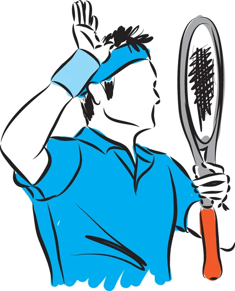 Vainqueur joueur de tennis illustration — Image vectorielle