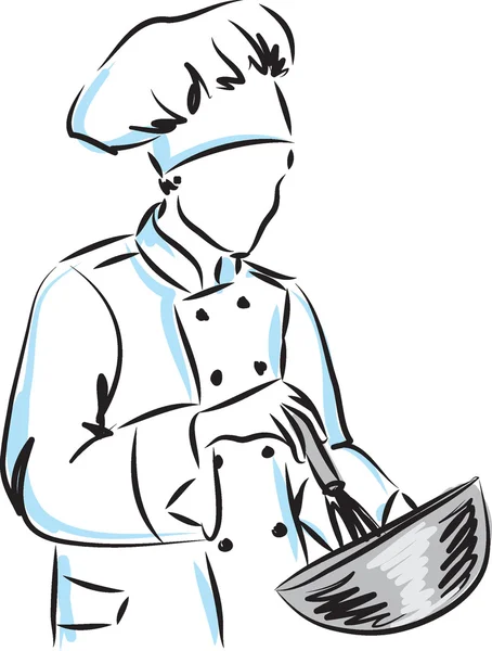 Woman master chef illustratio — Stock Vector