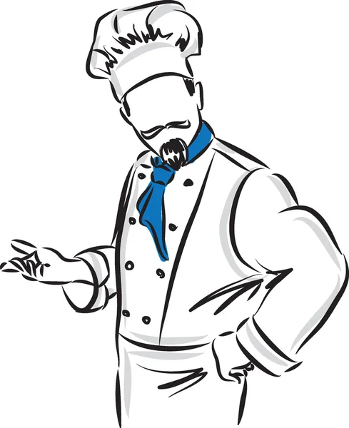 Maître chef avec illustration de posture — Image vectorielle