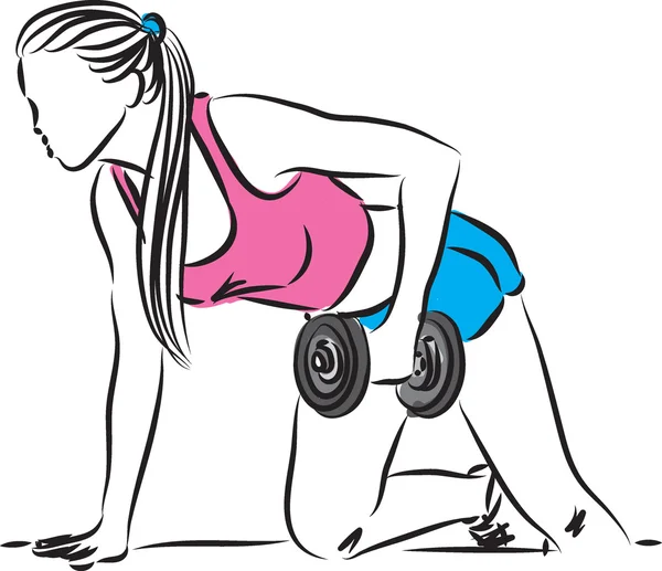 Mulher fitness exercitar ilustração —  Vetores de Stock