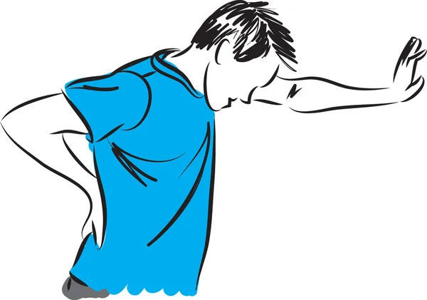 Hombre wtih ilustración dolor de espalda — Vector de stock