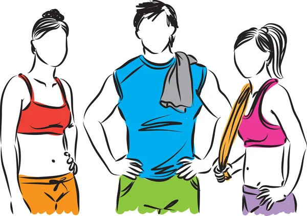 Fitness mensen man en vrouw illustratie — Stockvector
