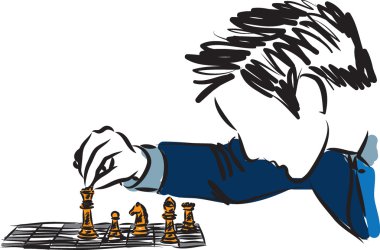 Satranç iş kavramı illüstrasyon iş adamı