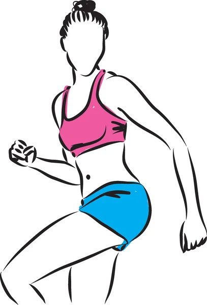 Egzersiz fitness güzel kadın illüstrasyon — Stok Vektör