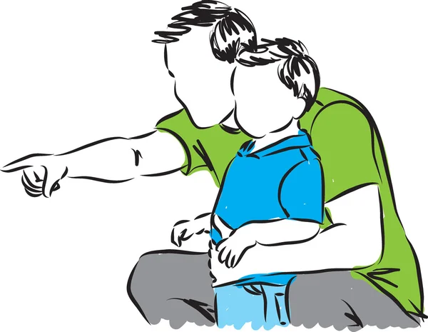 Ojciec i mały chłopiec ilustracja — Wektor stockowy