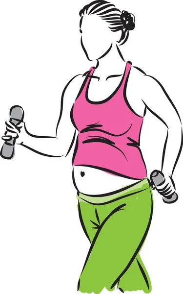 Mujer embarazada fitness ilustración — Vector de stock