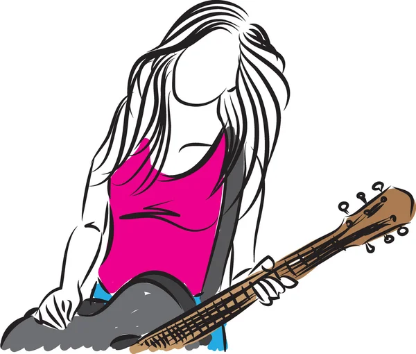 Cantante con ilustración de guitarra — Vector de stock