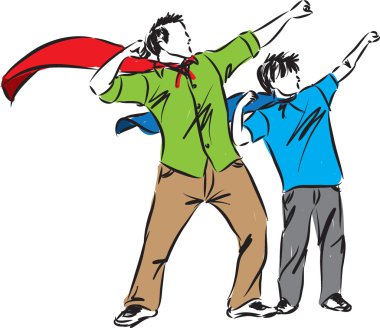  Baba ve oğul illüstrasyon baba gün