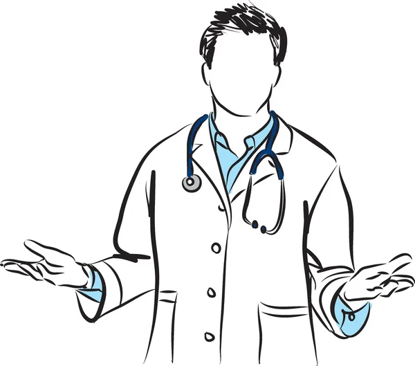 Geste médecin homme illustration — Image vectorielle