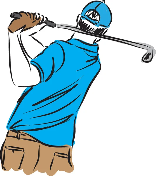 Golf speler Man illustratie — Stockvector
