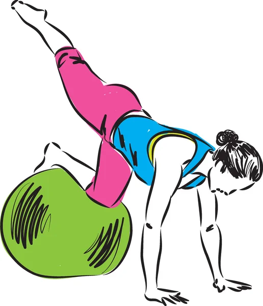 Fitness  woman illustration 1 (3) — Stock Vector
