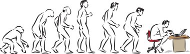  human evolution computer time illustration clipart