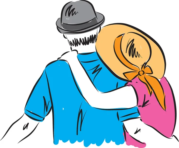 Couple d'homme et de femme illustration — Image vectorielle