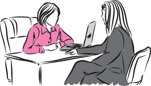 Vrouw in een job interview illustratie — Stockvector