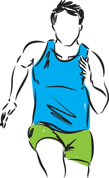 Man runner Fitness illustratie — Stockvector