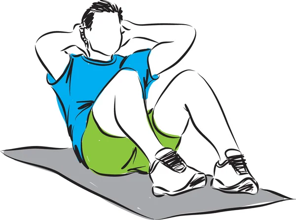 Man workout Fitness illustratie — Stockvector