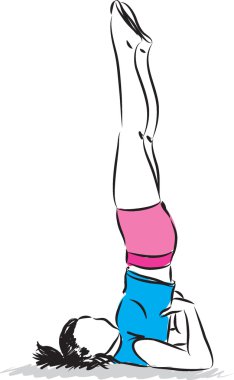  kadın fitness duruş illüstrasyon