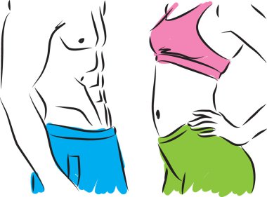 erkek ve kadın fitness cesetler illüstrasyon