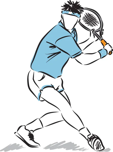 Tenis muži hráč ilustrace — Stockový vektor