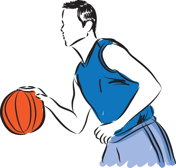 Abbildung eines Basketballspielers (2) — Stockvektor