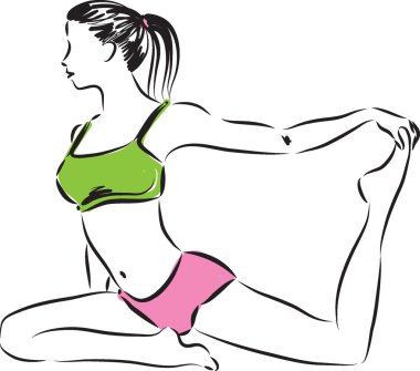 kadın fitness yoga illüstrasyon