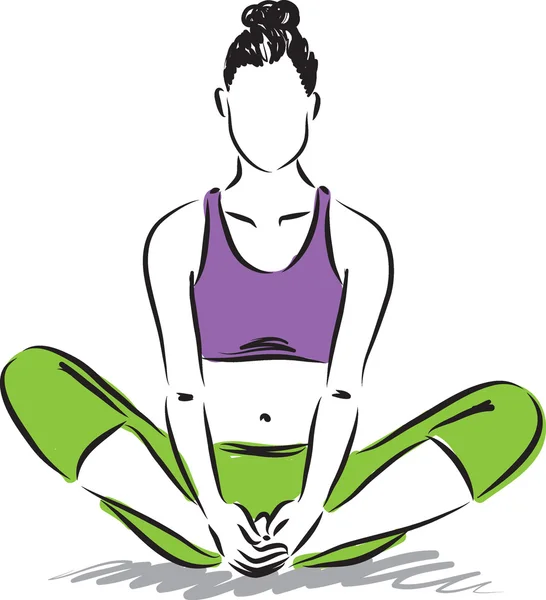 Ioga meditação postura ilustração — Vetor de Stock