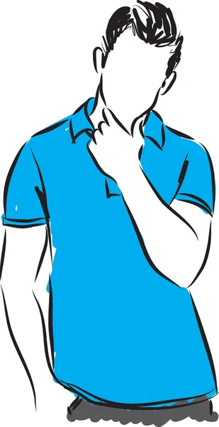 Man thinking gesture illustration — Stock Vector