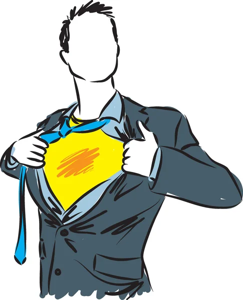 Hombre de negocios super héroe ilustración — Archivo Imágenes Vectoriales