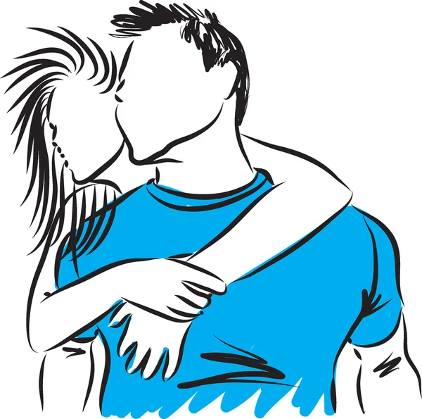 Homme et femme couple illustration — Image vectorielle