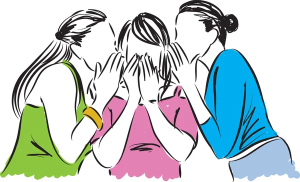 Mujeres contando chismes ilustración — Vector de stock