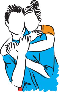 mutlu çift erkek ve kadın illüstrasyon