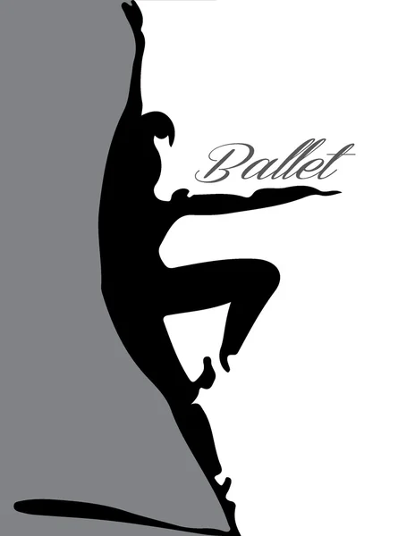 Balet tancerz sylwetka 3 napis — Wektor stockowy